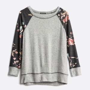 NEW w/out tags - PINK CLOVER Delino Raglan Brushed Knit Top